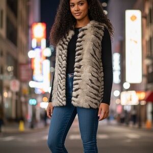 Faux Fur Western Day/Evening Accent & Layering Vest  (Size L)